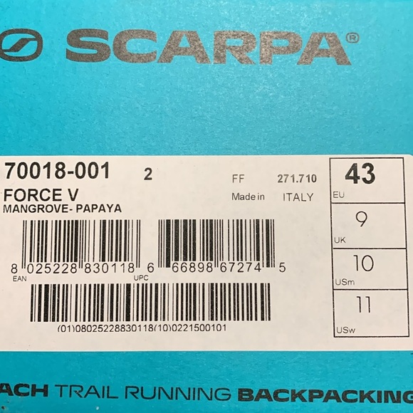 Scarpa Force V Climbing Shoes in Black and Orange - Picture 8 of 8